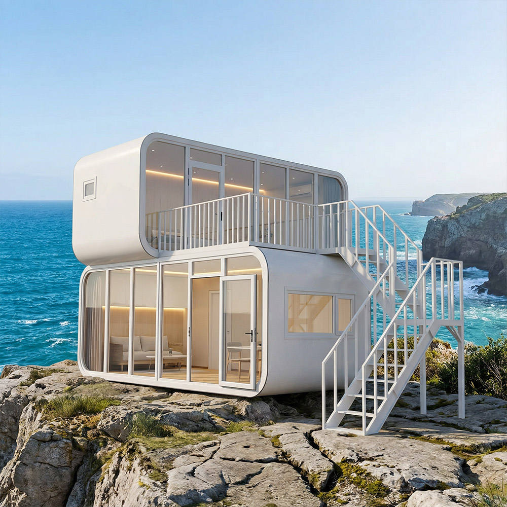 Bærbar Smart Outdoor Space Capsule Dwelling med adkomsttrapper