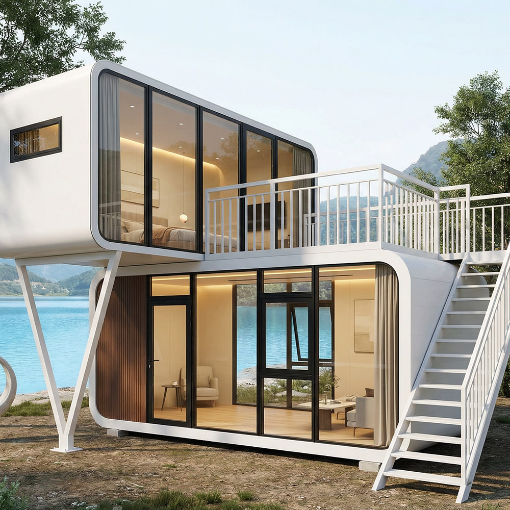 Bærbar Smart Outdoor Space Capsule Dwelling med adkomsttrapper